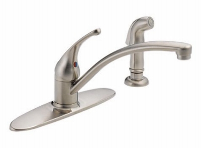 Foundations Kitchen Faucet with Pull-Out Spray, Single Handle, Stainless Steel