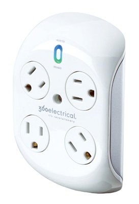 Rotating Surge Protector, White