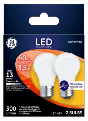 GE 2PK 4W LED A15 Bulb