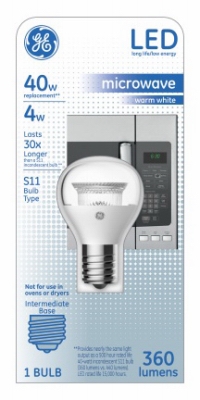 LED Light Bulb, S11, Warm White, Clear, 360 Lumens, 4-Watts