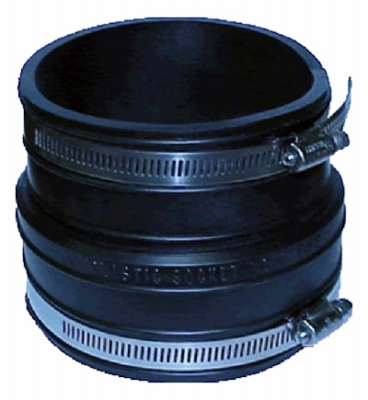 Clay Pipe Flexible Coupling, 4 x 4-In.