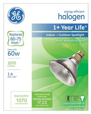 Halogen Spot Light Bulb, PAR38, 60 Watt