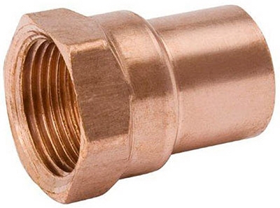Pipe Fitting, Wrot Copper Adapter, 1/2 x 1/4-In. FPT