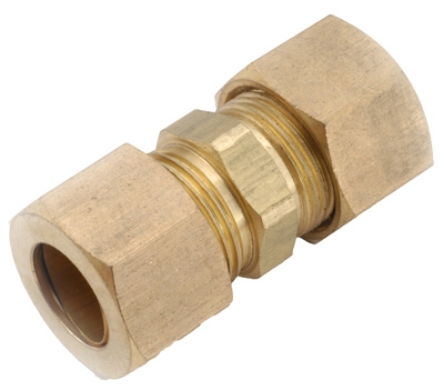 Compression Union, Tube To Tube, Brass, 7/8-In.