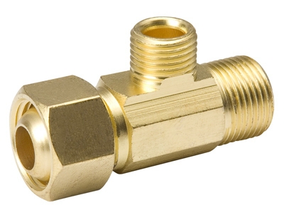 Brass Supply Stop Extender Tee, 3/8-In. Female Compression x 3/8-In. Male Compression x 3/8-In. Female Compression