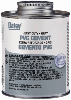 PVC Pipe Cement, Heavy-Bodied, Gray, 32-oz.