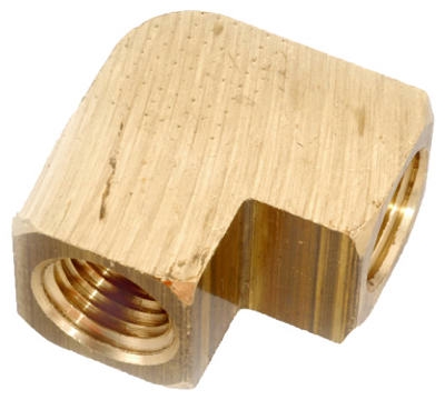 Pipe Fitting, 90-Degree Elbow, Lead-Free Brass, 3/8-In. FPT