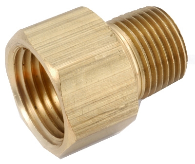 Pipe Fitting, Adapter, Lead-Free Brass, 3/8 x 1/4-In.