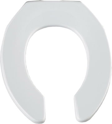 Round Commercial Plastic Toilet Seat, Open Front, STA-TITE  Hinge, White
