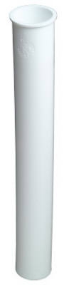 Flanged Kitchen Drain Tailpiece, White Plastic, 1.5 O.D. Tube x 12-In.