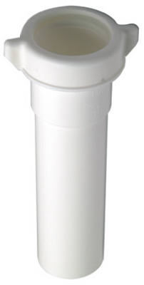 Lavatory/Kitchen Drain Extension Tube, White Plastic, 6-In.