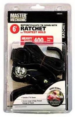 ATV/Cycle Ratchet Tie Down, 1-In. x 6-Ft., 2-Pk.