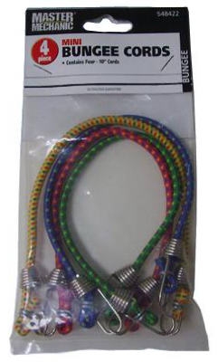 4-Pack 10-Inch Mini Bungee Cords