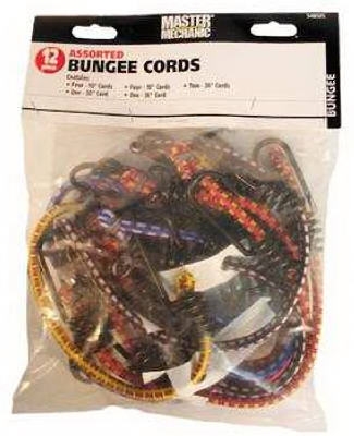 Bungee Cords, Assorted Sizes, 12-Pc.