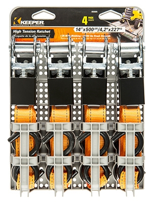 Ratchet Tie Down, 14-Ft., 4-Pk.