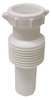 Flexible Slip Joint Tailpiece, White PVC, 1.25-In.