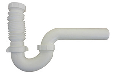 Flexible P-Trap, White PVC