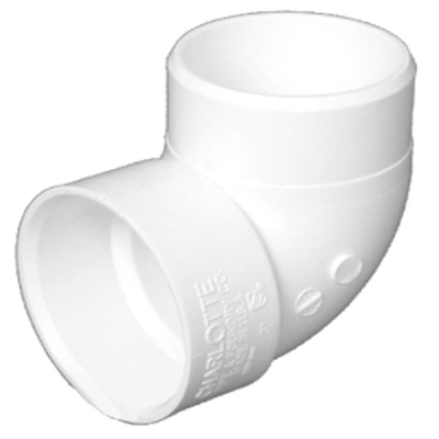 Pipe Fitting, PVC DWV Vent Street Elbow, 90-Degree, 2-In. Hub x Spigot