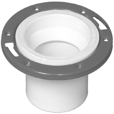 Closet Flange, PVC/DWV, White, 4 x 4-In.