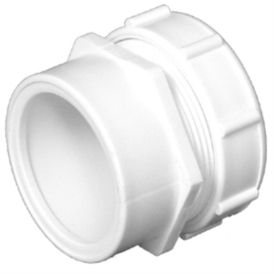 Male Trap Adapter, PVC/DWV, S x SJ, White, 1.5 x 1.5-In.