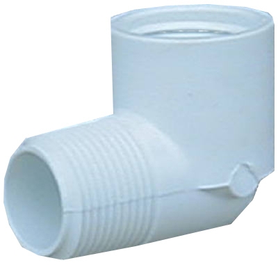 Pipe Fitting, PVC Street Elbow, 90-Degree, White, 3/4-In.