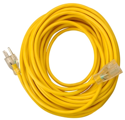 Outdoor Extension Cord, Contractor Grade, Yellow Polar Solar, 14/3 SJEOW, 25-Ft.