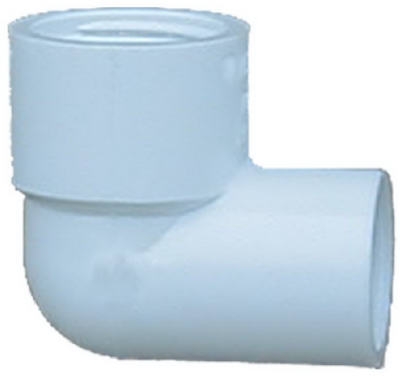 Pipe Fitting, PVC Reducing Ell, 90-Degree, White, 1 x 1/2-In.