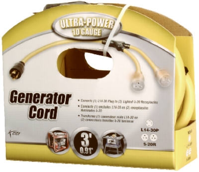 3-Ft. 10-Guage Generator Adapter Cord