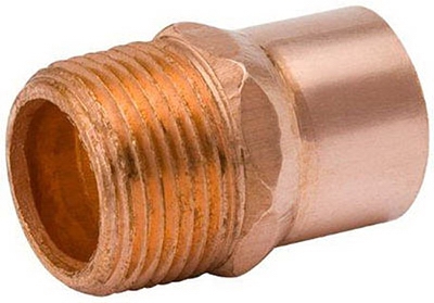 Pipe Fitting, Wrot Copper Adapter, 3/8-In. MPT