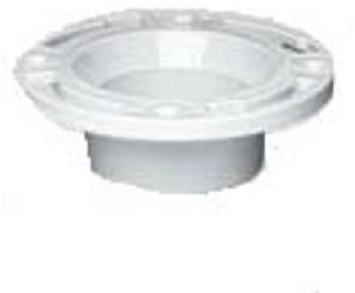 Flat Fit Closet Flange, PVC, 3 to 4-In.