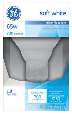 Miser Reflector Flood Light Bulb,  Indoor, 65-Watt