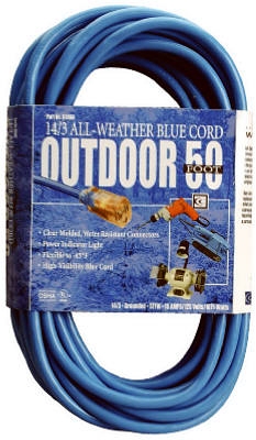 50-Ft. 16/3 SJTW-A Blue Extension Cord