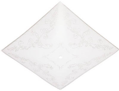 Light Cover, Square White Floral, 12-In.