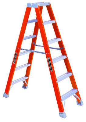 6-Ft. Twin Ladder, Fiberglass, Type IA, 300-Lb. Duty Rating