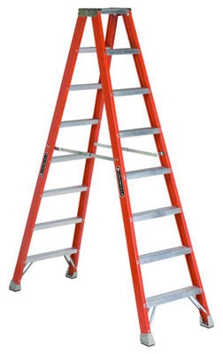 8-Ft. Twin Ladder, Fiberglass, Type-IA 300-Lb. Duty Rating