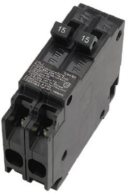 Circuit Breaker, 15A 120V Single Pole Twin