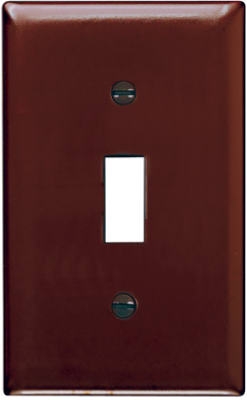 Wall Plate,1 Toggle, Nylon, Brown