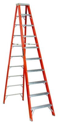 10-Ft. Heavy Duty Step Ladder, Fiberglass, Type IAA, 375-Lb. Duty Rating