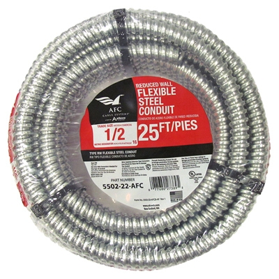 1/2-Inch x 25-Ft. FSC Greenfield Flexible Steel Conduit