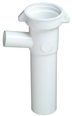 Dishwasher Branch Tailpiece, White Plastic, 1.5 O.D. x 6-In.