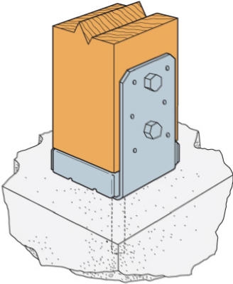 Uplift Post Base Z-Max, High Load Capacity, I-In. Standoff, 4 x 4-In.
