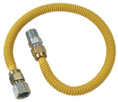 Stainless Steel Gas Appliance Connector with Fitting, 3/8-In. I.D. x 1/2-In. O.D.