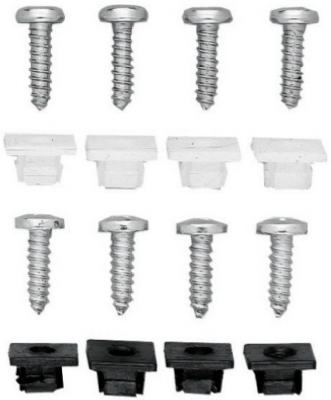 License Plate Fastener,  Black,Nylon, 4-Pk.