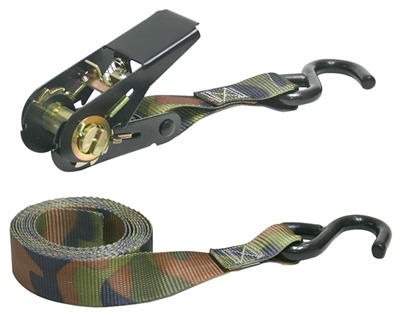 Ratchet Tie Down, Camo, 8-Ft., 4-Pk.