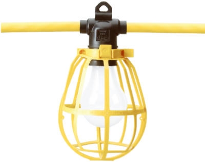 5 Molded Light Sockets, 50-Ft. Yellow Cord