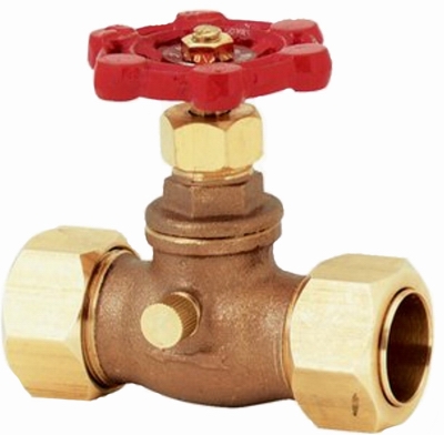 Pipe Fitting, Stop & Waste Valve, 3/4 x 7/8-In. OD