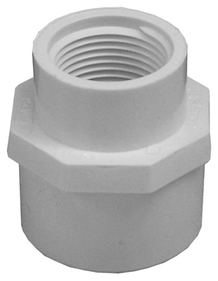 Female Adapter, Reducing,  Slip x Thread, White, 1-In. x 3/4-In.