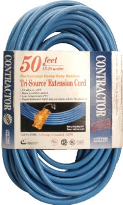 50-Ft. 14/3 SJTW High Visibility Blue Power Block