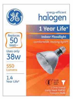 Halogen Flood Light Bulb, Indoor, Long-Neck, 38-Watt