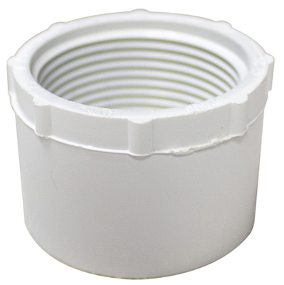 Reducer Bushing, Spigot x Female Thread, White,  2 x 3/4-In.